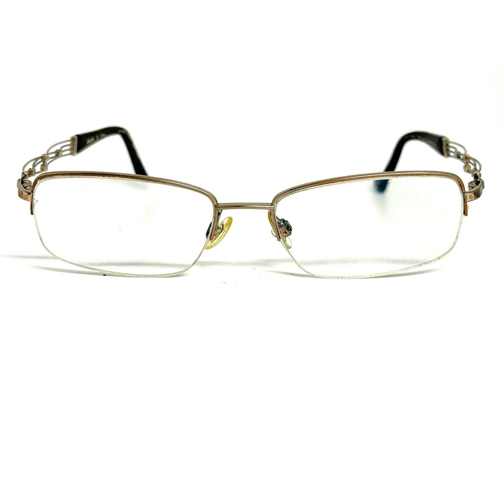 Charmant Line Art XL2015 Gold Brown Titanium Semi Rimless Eyeglasses Frames